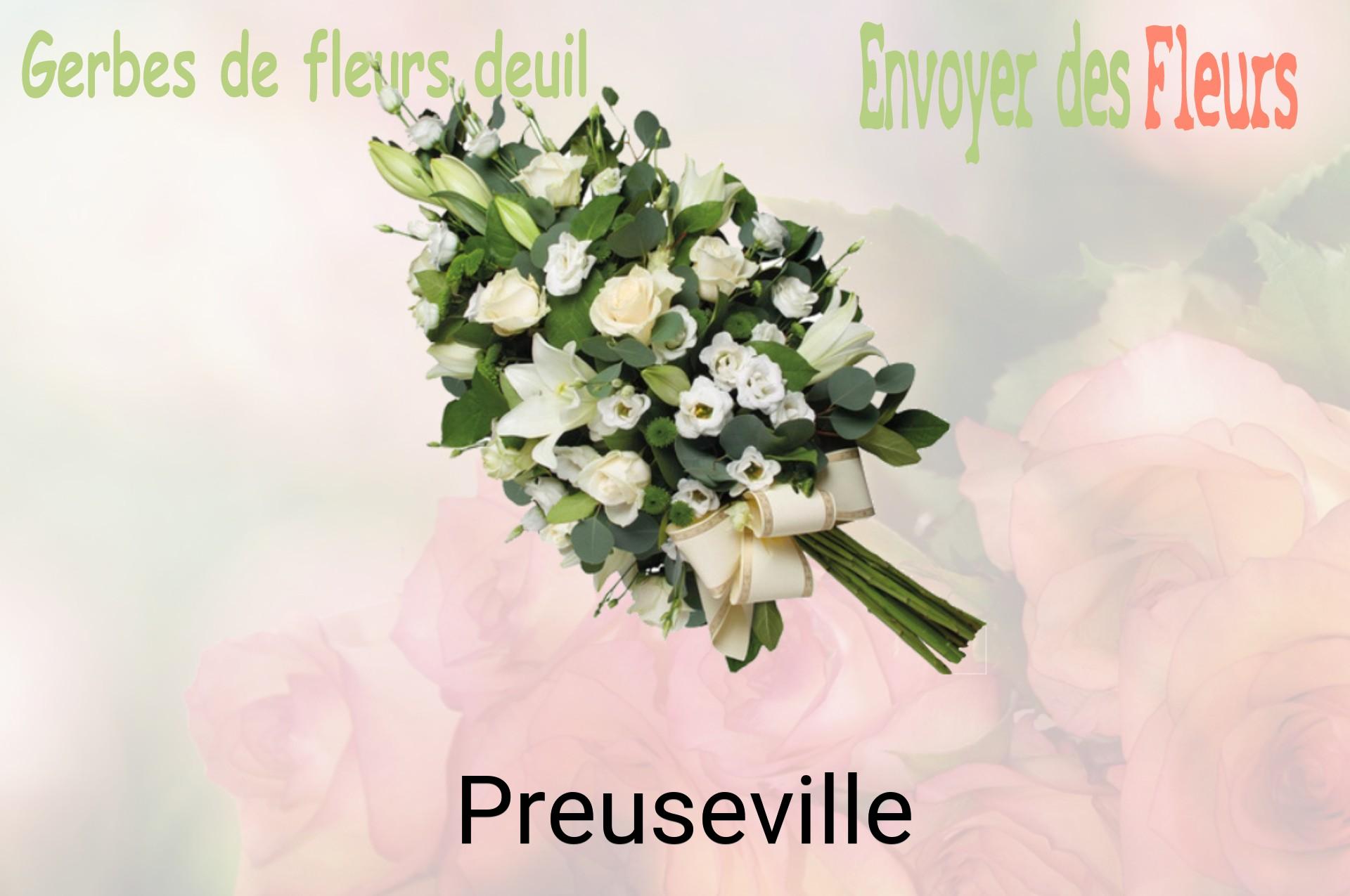 Gerbe de fleurs de deuil livrée à Preuseville